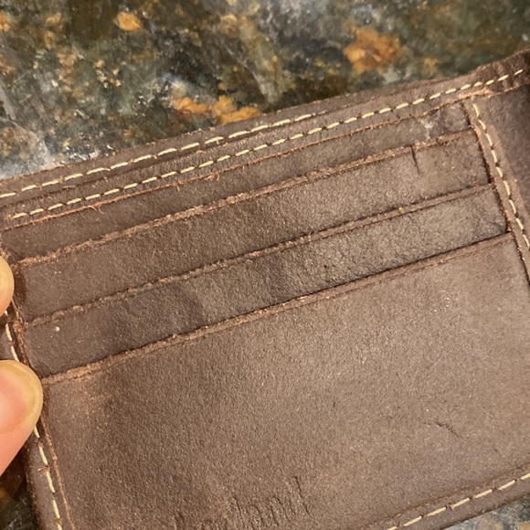 Timberland Slim fold Brown Leather Bifold Wallet - Picture 6 of 8